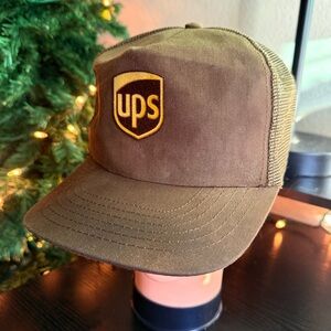 Vintage UPS Trucker Hat Brown Riverside SnapBack 18234